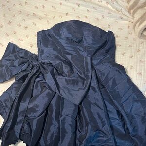 Navy Strapless Dress